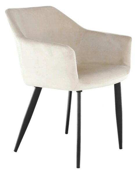 Scaun ODOVEL, bej/negru, tesatura/metal, 56x63x82 cm