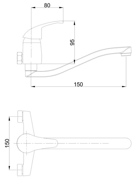 Invena Mitris baterie bucătărie perete crom BC-79-K01