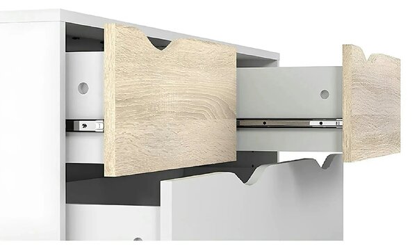 Comoda OSLO 75456, stejar sonoma/alb, DTD laminat, 99x39x101 cm