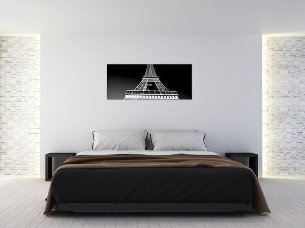 Tablou - Turnul Eiffel, alb-negru (120x50 cm)