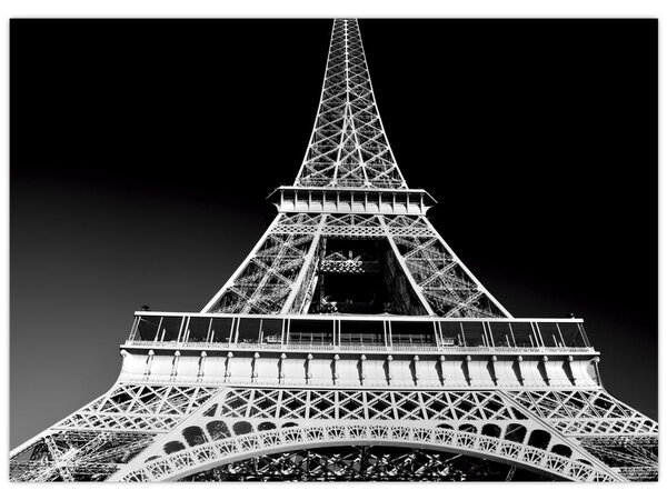 Tablou - Turnul Eiffel, alb-negru (70x50 cm)