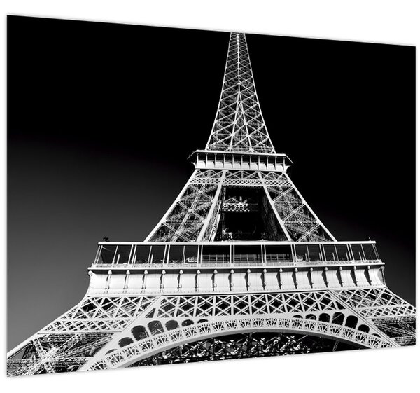 Tablou - Turnul Eiffel, alb-negru (70x50 cm)