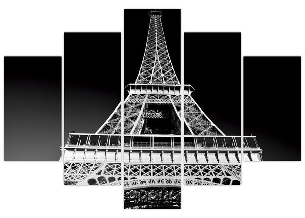 Tablou - Turnul Eiffel, alb-negru (150x105 cm)