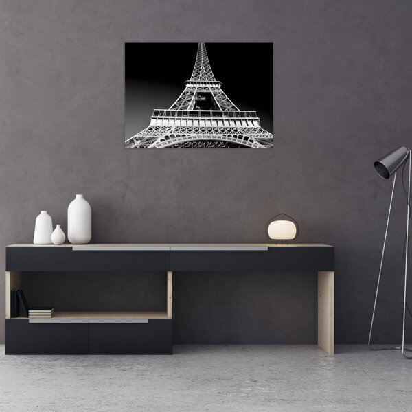 Tablou - Turnul Eiffel, alb-negru (70x50 cm)