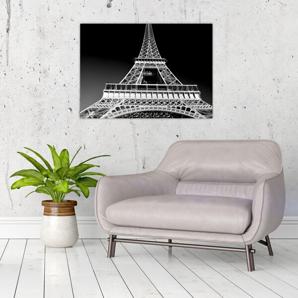 Tablou - Turnul Eiffel, alb-negru (70x50 cm)
