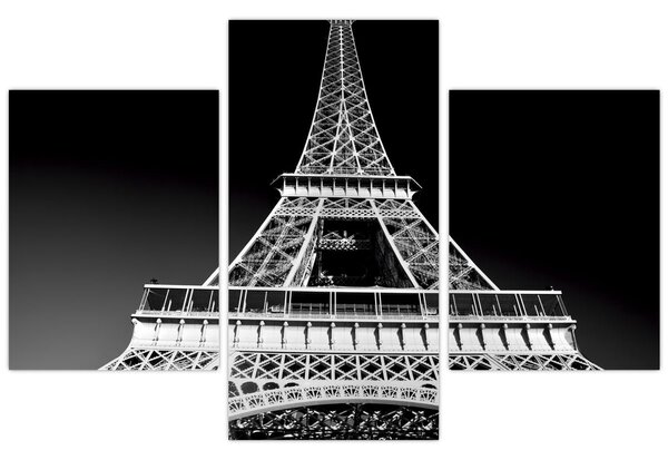 Tablou - Turnul Eiffel, alb-negru (90x60 cm)