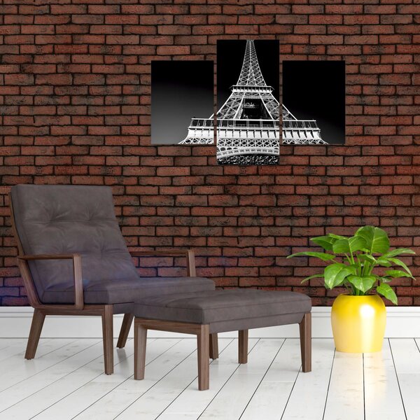 Tablou - Turnul Eiffel, alb-negru (90x60 cm)