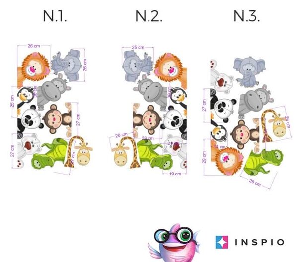 INSPIO-Autocolant textil - Autocolant pentru perete - Animale de la zoo în jurul ușii