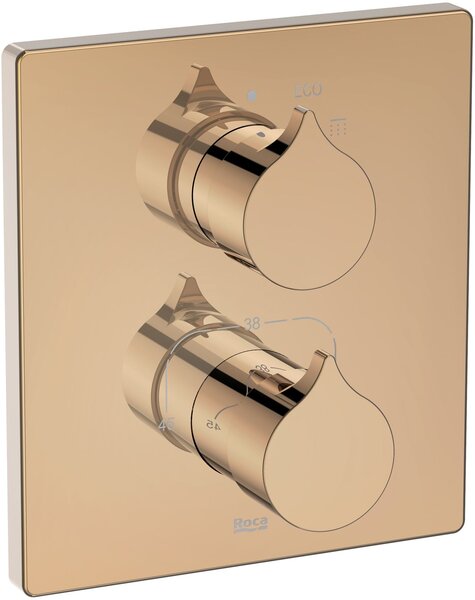 Roca Insignia Rose Gold baterie de duș ascuns cu termostat auriu A5A2C3ARG0