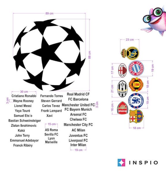 INSPIO-Autocolant textil - Autocolant de perete - Lumea fotbalului