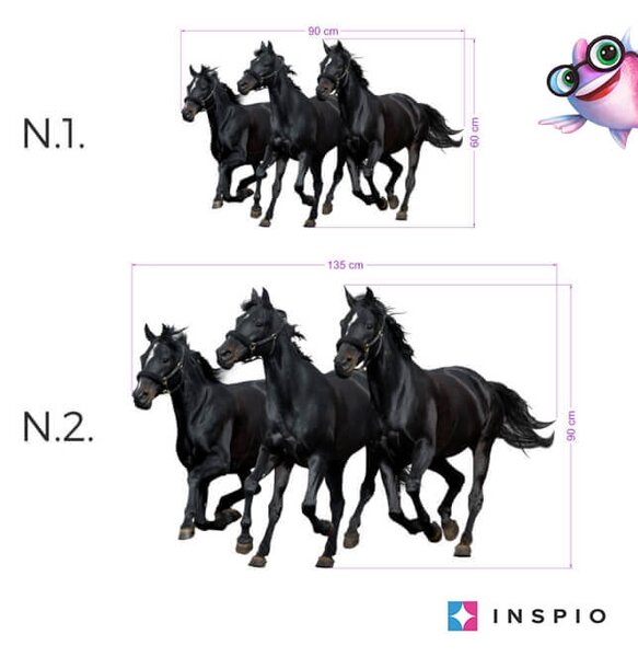 INSPIO-Autocolant textil - Autocolant pentru perete cu trei cai negri