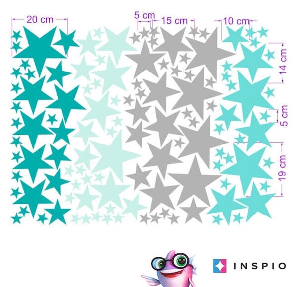 INSPIO-Autocolant textil - Autocolant constelație turcoaz