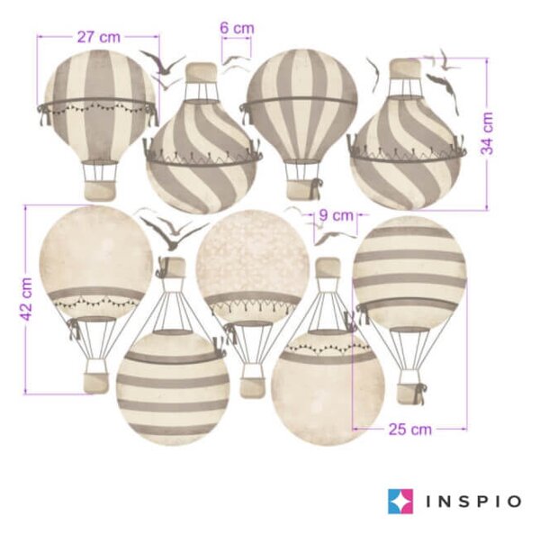 INSPIO-Autocolant textil - Autocolante cu baloane în culori maro