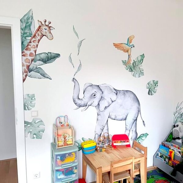 INSPIO-Autocolant textil - Autocolant pentru perete - animale SAFARI din sălbăticie