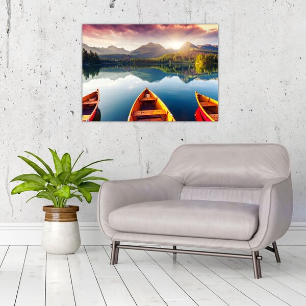 Tablou - Lac cu bărci (70x50 cm)