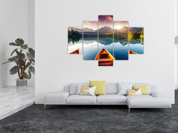 Tablou - Lac cu bărci (150x105 cm)