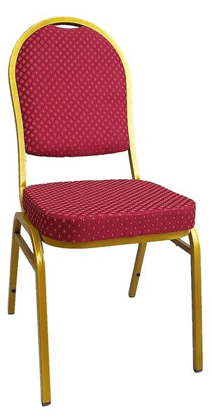 Scaun JEFF 3 NEW, rosu/auriu, tesatura/metal, 46x57x93 cm