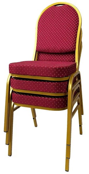 Scaun JEFF 3 NEW, rosu/auriu, tesatura/metal, 46x57x93 cm