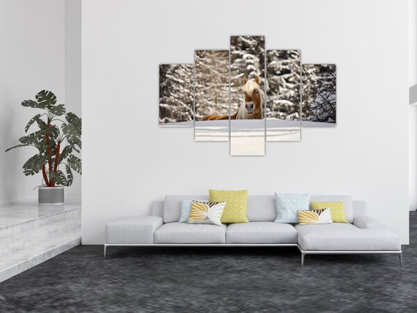 Tablou - Cal în peisaj de iarnă (150x105 cm)