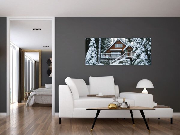Tablou - Cabană din lemn (120x50 cm)