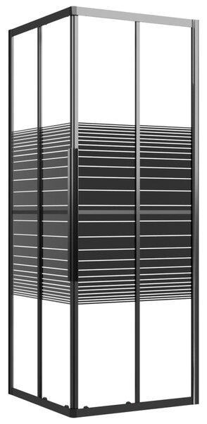 Cabină de duș cu dungi, negru, 80x80x180 cm, ESG