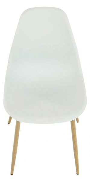 Scaun SINTIA, alb/stejar, plastic/metal, 46x53x85 cm