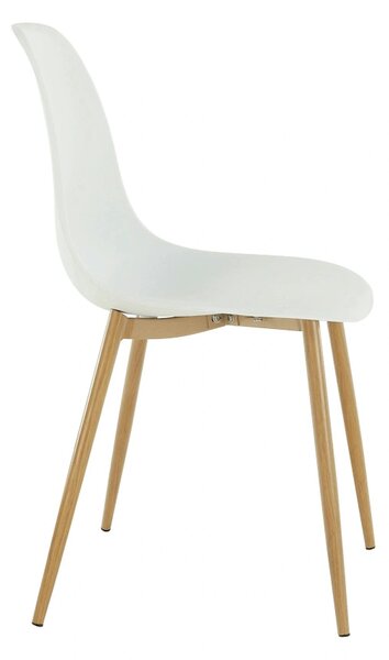Scaun SINTIA, alb/stejar, plastic/metal, 46x53x85 cm