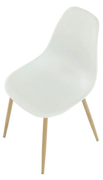 Scaun SINTIA, alb/stejar, plastic/metal, 46x53x85 cm