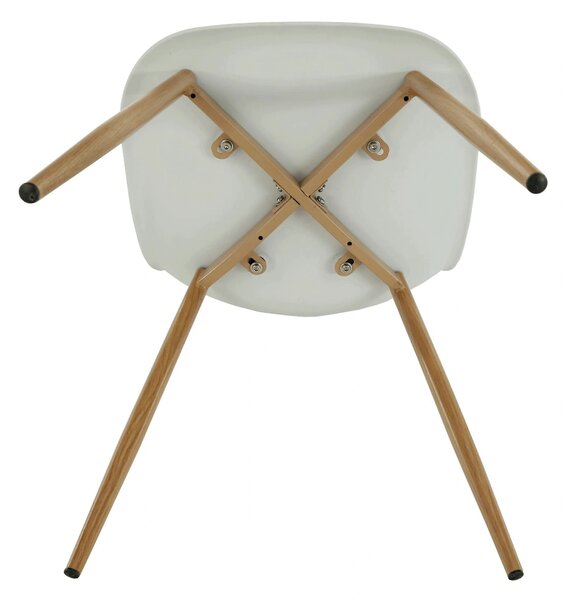 Scaun SINTIA, alb/stejar, plastic/metal, 46x53x85 cm