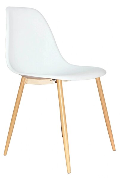 Scaun SINTIA, alb/stejar, plastic/metal, 46x53x85 cm
