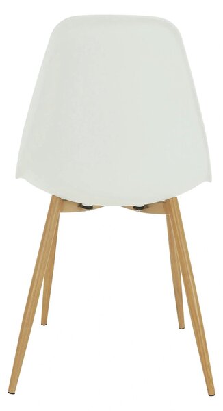 Scaun SINTIA, alb/stejar, plastic/metal, 46x53x85 cm