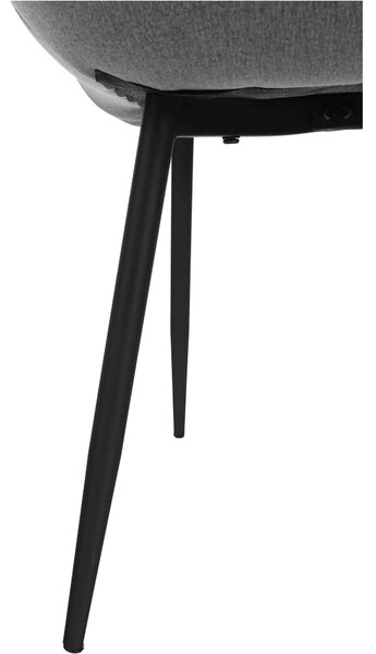 Scaun SARIN, gri/negru, catifea/metal, 54x64x82 cm