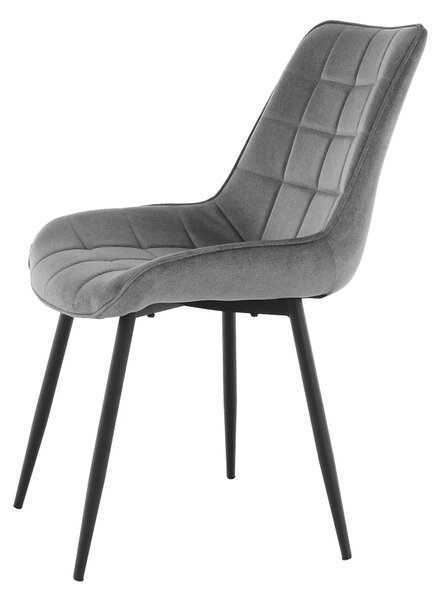 Scaun SARIN, gri/negru, catifea/metal, 54x64x82 cm