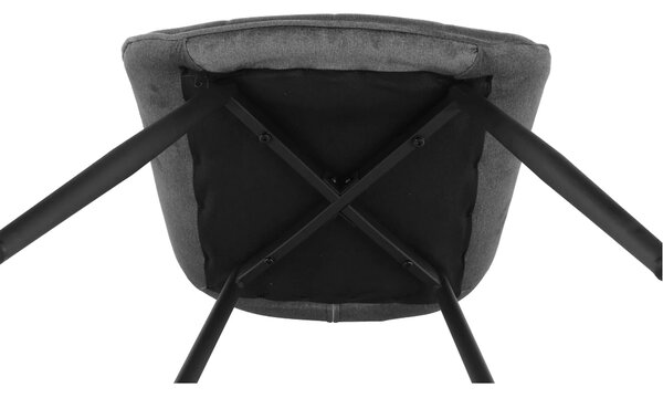 Scaun SARIN, gri/negru, catifea/metal, 54x64x82 cm