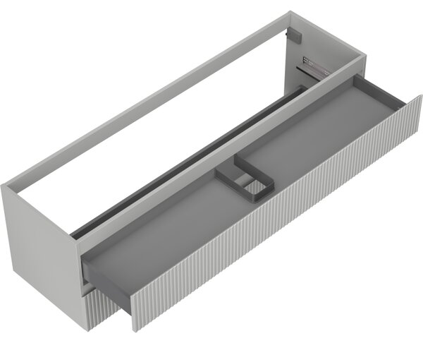 Mexen Rivel, mobilier baie 160 cm, 2 sertare, canelat, gri mat, 91A20-16047-2-BFF62