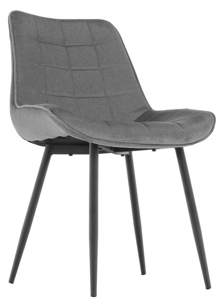 Scaun SARIN, gri/negru, catifea/metal, 54x64x82 cm