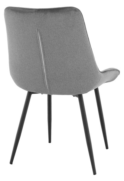 Scaun SARIN, gri/negru, catifea/metal, 54x64x82 cm