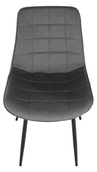 Scaun SARIN, gri/negru, catifea/metal, 54x64x82 cm