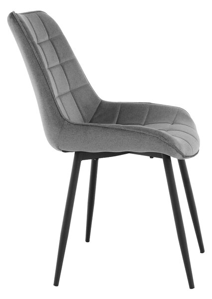 Scaun SARIN, gri/negru, catifea/metal, 54x64x82 cm