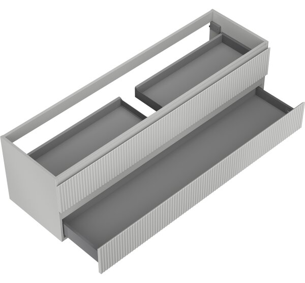 Mexen Rivel, mobilier baie 160 cm, 2 sertare, canelat, gri mat, 91A20-16047-2-BFF62