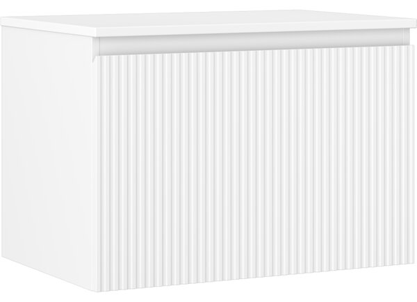 Mexen Rivel, mobilier de baie 70 cm cu blat, 1 sertar, canelat, alb mat, 91A20-07047-1-BFC01