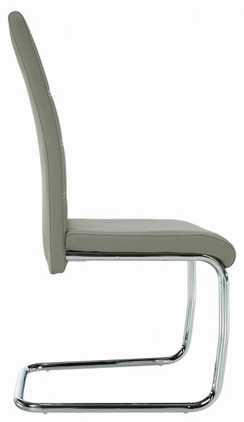 Scaun de bucatarie ABIRA NEW, gri deschis/crom, piele ecologica/metal
