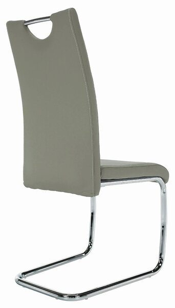 Scaun de bucatarie ABIRA NEW, gri deschis/crom, piele ecologica/metal