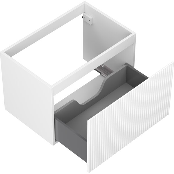 Mexen Rivel, mobilier de baie sub lavoar 70 cm, 1 sertar, canelat, alb mat, 91A20-07047-1-BF01