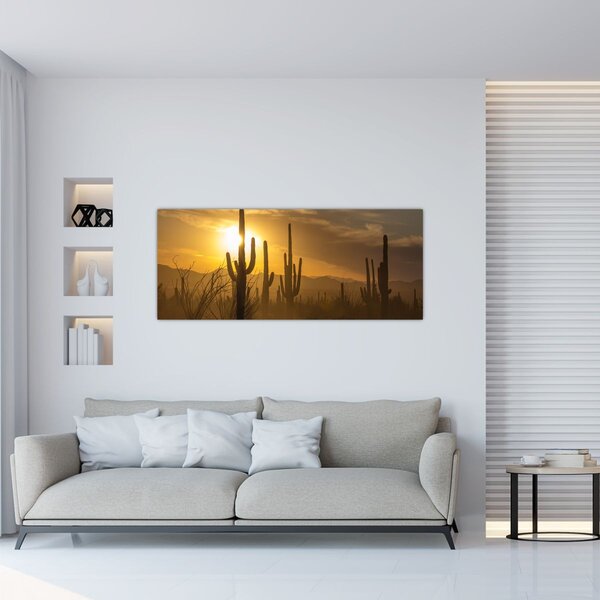 Tablou - Cactuși Saguaro (120x50 cm)