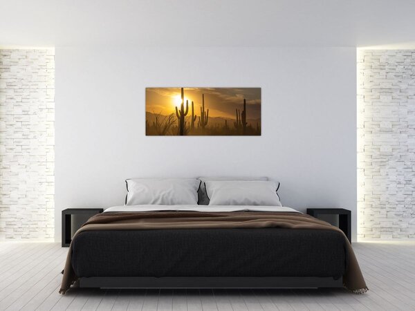 Tablou - Cactuși Saguaro (120x50 cm)