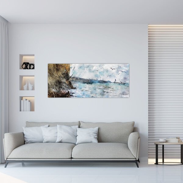 Tablou - Recif, acuarelă (120x50 cm)