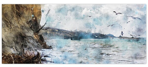Tablou - Recif, acuarelă (120x50 cm)