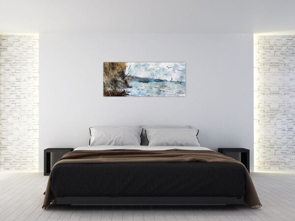 Tablou - Recif, acuarelă (120x50 cm)
