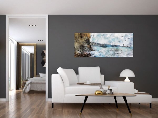 Tablou - Recif, acuarelă (120x50 cm)